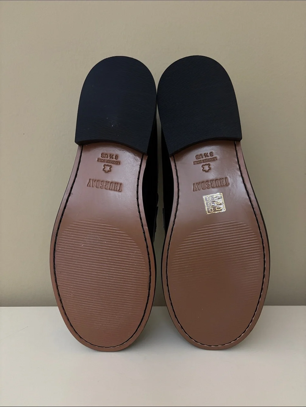 Thursday Boot Co. Dress Penny Black Loafer Gold Bit Detail